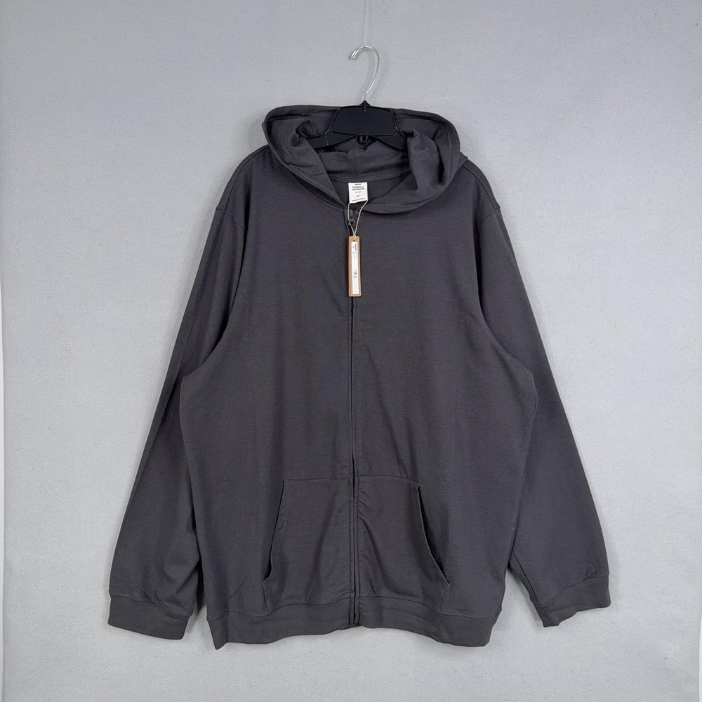 Skims Hoodie Sweatshirt Mens XL Gray Jersey Full Zip Pockets Casual Lounge NWT